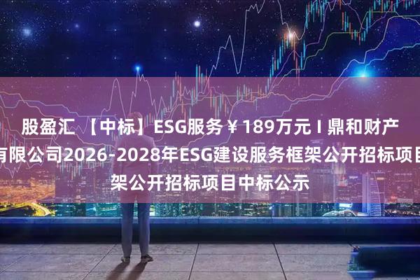 股盈汇 【中标】ESG服务¥189万元 I 鼎和财产保险股份有限公司2026-2028年ESG建设服务框架公开招标项目中标公示