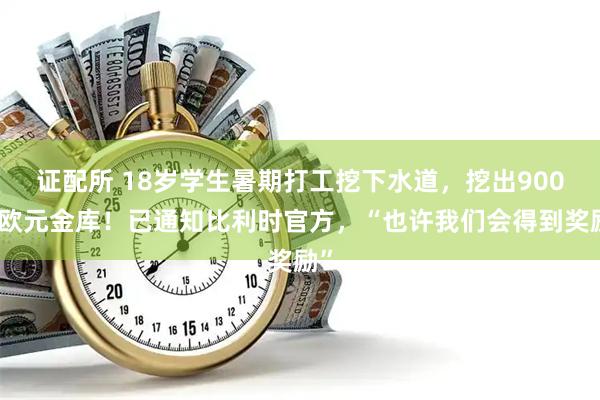 证配所 18岁学生暑期打工挖下水道，挖出900万欧元金库！已通知比利时官方，“也许我们会得到奖励”